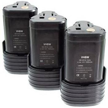 Worx WA3503, WA3509 Battery Replacement (3x, 1500 mAh, Li-Ion, 12 V)