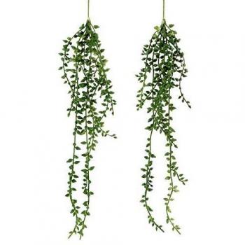 Meneco Artificial Hanging Succulent Plants – String of Pearls Plant