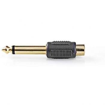 Adaptateur audio mono 6,35 mm mâle pour RCA femelle – 10 pièces – Noir