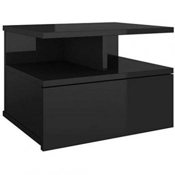 VidaXL Notte mobile a muro lucido nero 40x31x27 cm