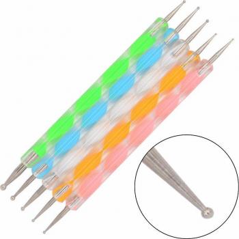 5Pcs 2-in-1 Nail Art Dotting Tools