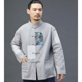 Vintage Mannen Linnen Etnische Shirt