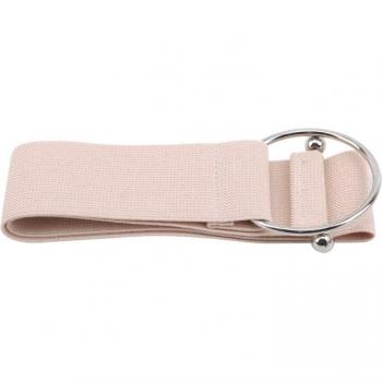 Simple Round-Buckle Elastic Belt for Women's Coats & Dresses