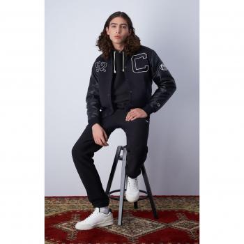 Giacca Vintage Nero Bombardiere con Logo C