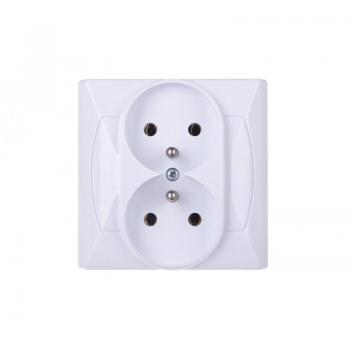 Prise Électrique Double Accent Blanc