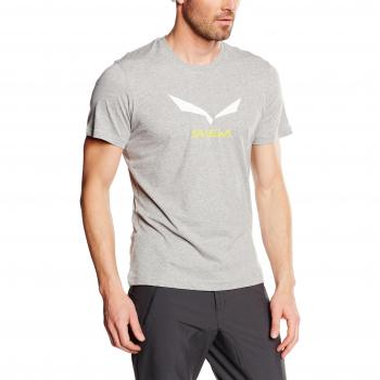 Camiseta de Manga Corta Salewa Solidlogo 2 CO M, Hombre, Gris (Grey Melange)