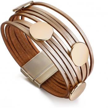 Slim Strips Leather Wrap Bracelet