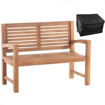 Teakbank für den Garten 120 cm mit Abdeckung