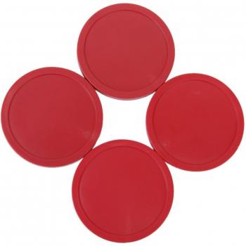4 PCS Red Air Hockey Pucks for Table Games 82 mm