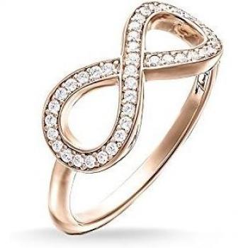 Thomas Sabo Bague Femme Glam & Soul Argent 925 Or Rose 18 Carats Pavé Zirconium Taille 52