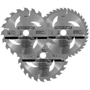 Juego de discos TCT para sierra circular Silverline 298537