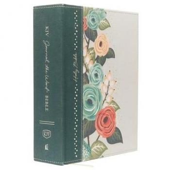 KJV Journal the Word Bible Large Print Green Floral Cloth Red Letter Edition