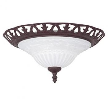 LED Deckenleuchte im Landhausstil mit Dimmfunktion und wechselbarem warmweißem Licht, Rostoptik, Ø 38cm
