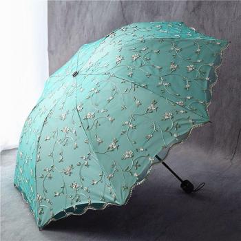 Retro Floral Embroidered Umbrella