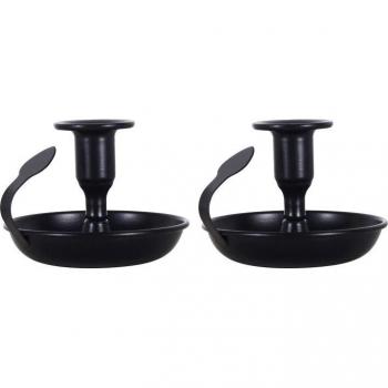 Retro Black Iron Candelabrum Set
