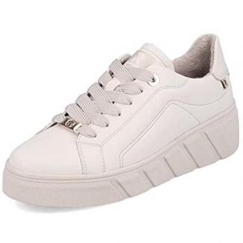 Rieker EVOLUTION Schnürschuh Damen, Keilsneaker in beige, Freizeitschuh
