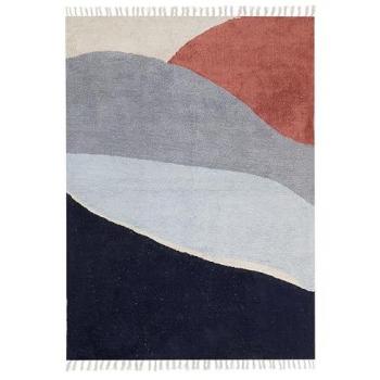 Niedrigflor Teppich Blau 140 x 200 cm für Schlafzimmer