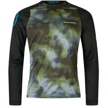 Endura Herren Velotrikot Pixel Cloud T-Shirt LTD (langarm) S Grün
