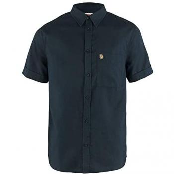 Fjällräven Övik Travel Shirt Herren Kurzarm Dunkelblau