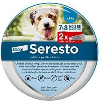 SERESTO Collier Antiparasitaire Petits Chiens moins de 8 kg 2 Colliers