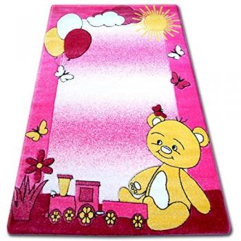 Pink Teddy Bear Play Rug for Kids