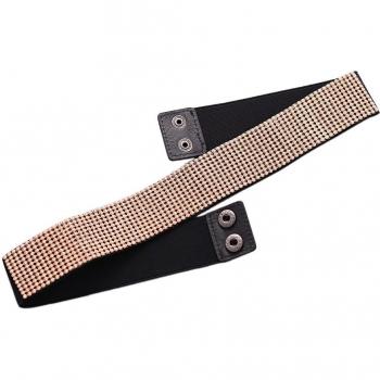 Cinturón Formal Plateado con Rhinestones