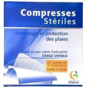Compressa Estéril de Gaze 7,5x7,5cm – Conjunto de 50