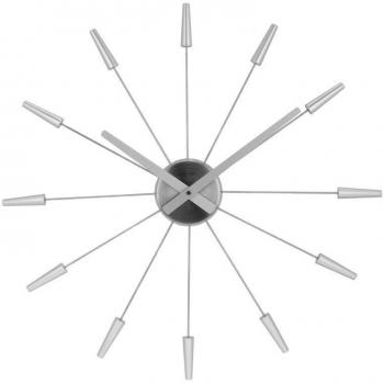 Nextime Wanduhr Plug‑Inn 58 cm – silber, Ø 58 cm