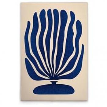 Leinwandbild Moderne Abstraktion in Creme Beige Blau