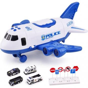 Juguetes de transporte para niños: coche y avión con alfombra de juego