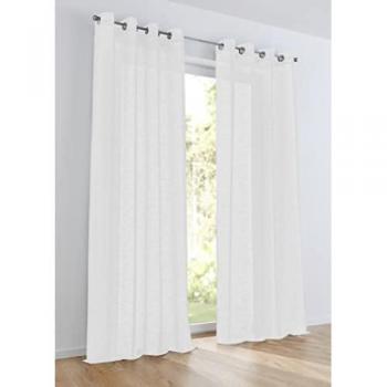 KUTTI „Celtic“ Vorhang 1 Stück – halbtransparente Leinenoptik mit Effektgarn