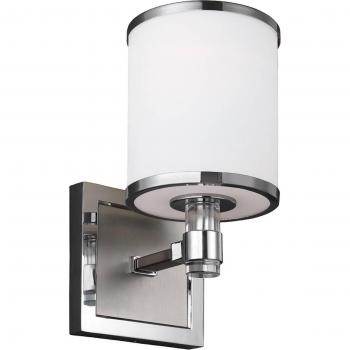 Einflammige Wandleuchte Prospect Park, E27, Satin Nickel