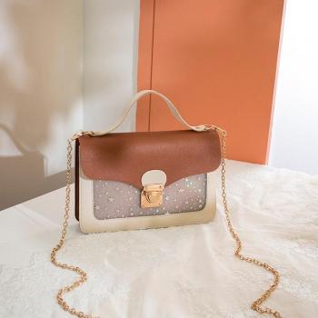 Sac à main à bandoulière carré avec étoile en sequins
