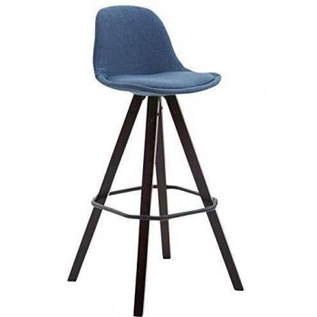 CLP Barhocker Franklin, Farbe: blau, Gestell: Cappuccino Eiche