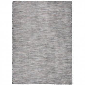 Tappeto da Esterni a Tessitura Piatta 200x280 cm Marrone e Blu