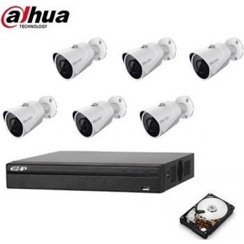 Système Dahua PoE IP – 6 caméras 4 MP, connectivité P2P, 1 TB d’hébergement