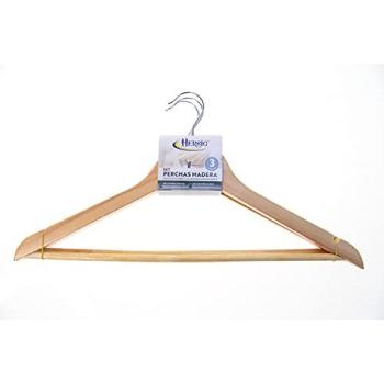 Perchas de Madera con Gancho Metálico Rotatorio