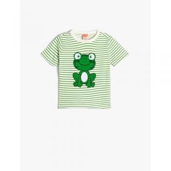 Koton Rundhals-T-Shirt mit Froschmotiv