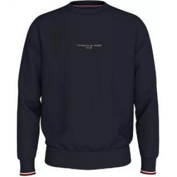 Sudadera de hombre Tommy Hilfiger, puños ribeteados, color marino, talla L, 63% algodón, 37% poliéster