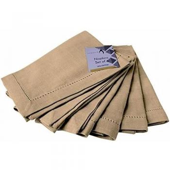 Penguin Home Cotton Beige Napkins – 45cm Square, 6 Pack