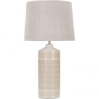 Lampe de Chevet MF115, 30x30x55 cm, Tissu Beige, Epikasa
