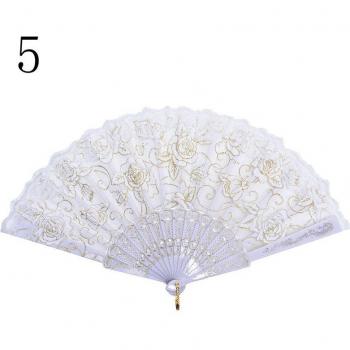 Floral Lace Silk Dance Fans