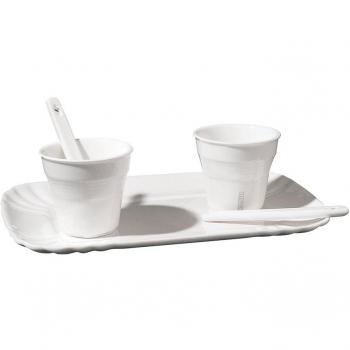 Elegantes Espresso Set mit 2 Gläsern und 2 Paletten