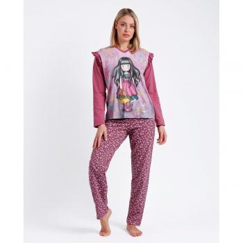 Pijama Santoro de manga larga en color lila para mujer