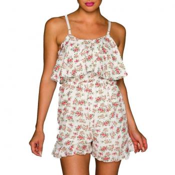 Florale Hotpants-Träger-S, Overall für Damen