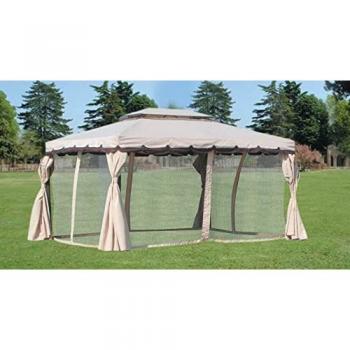 Alluminio e Poliestere Gazebo Roma 300x400x200 cm in Ecru