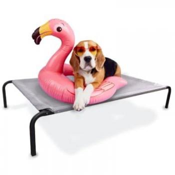 Cama elevada para mascotas Cleo Mobiclinic 122 x 71 x 21 cm Aislante Resistente Negro