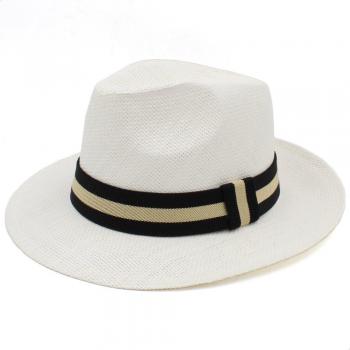 Casquette de soleil d'été « Paille & Voyages » – Large bord – Taille US 7 ¼ / UK L