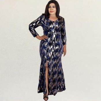 High‑Cut Sequin Party Kaftan