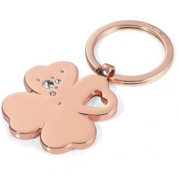 TROIKA Lucky Clover – Schlüsselschmuck mit vierblättrigem Kleeblatt, Rose Gold Finish